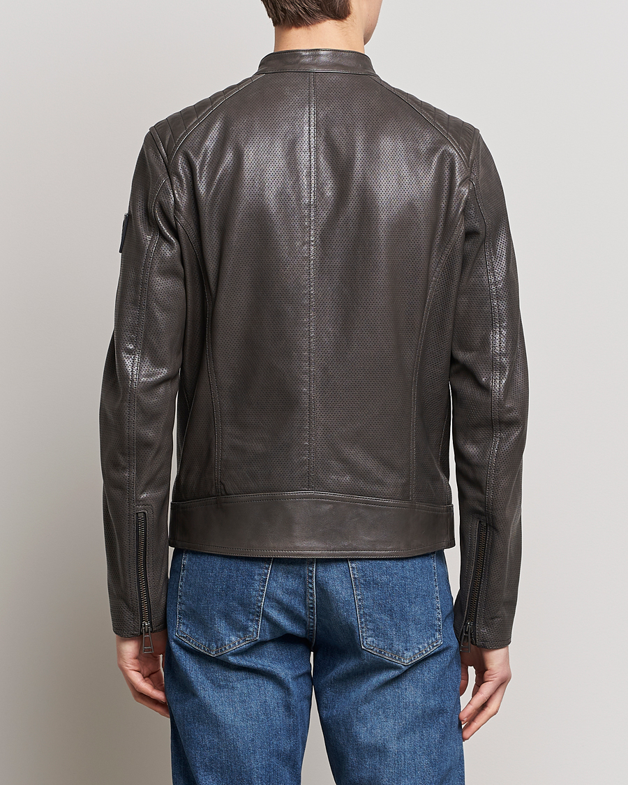 Men | Coats & Jackets | Belstaff | V Racer Air Leather Jacket Dark Grey