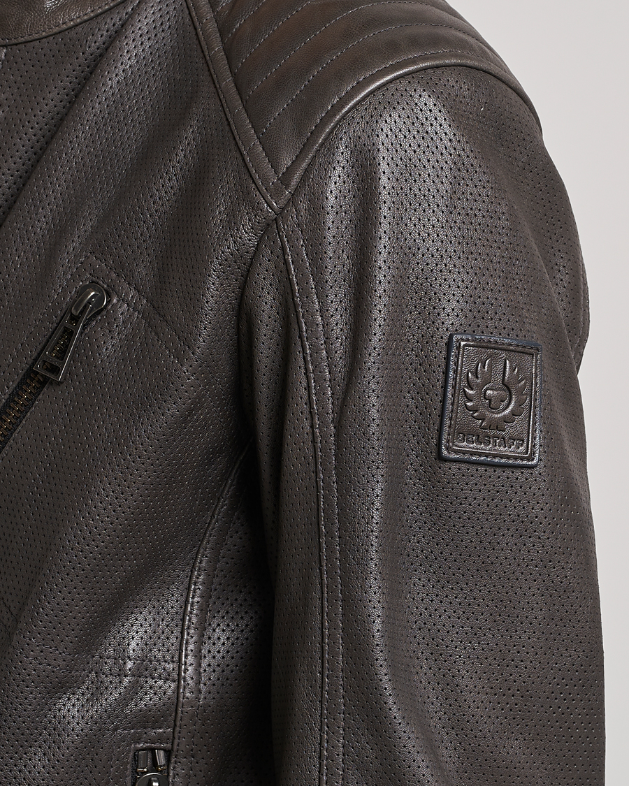 Men | Coats & Jackets | Belstaff | V Racer Air Leather Jacket Dark Grey