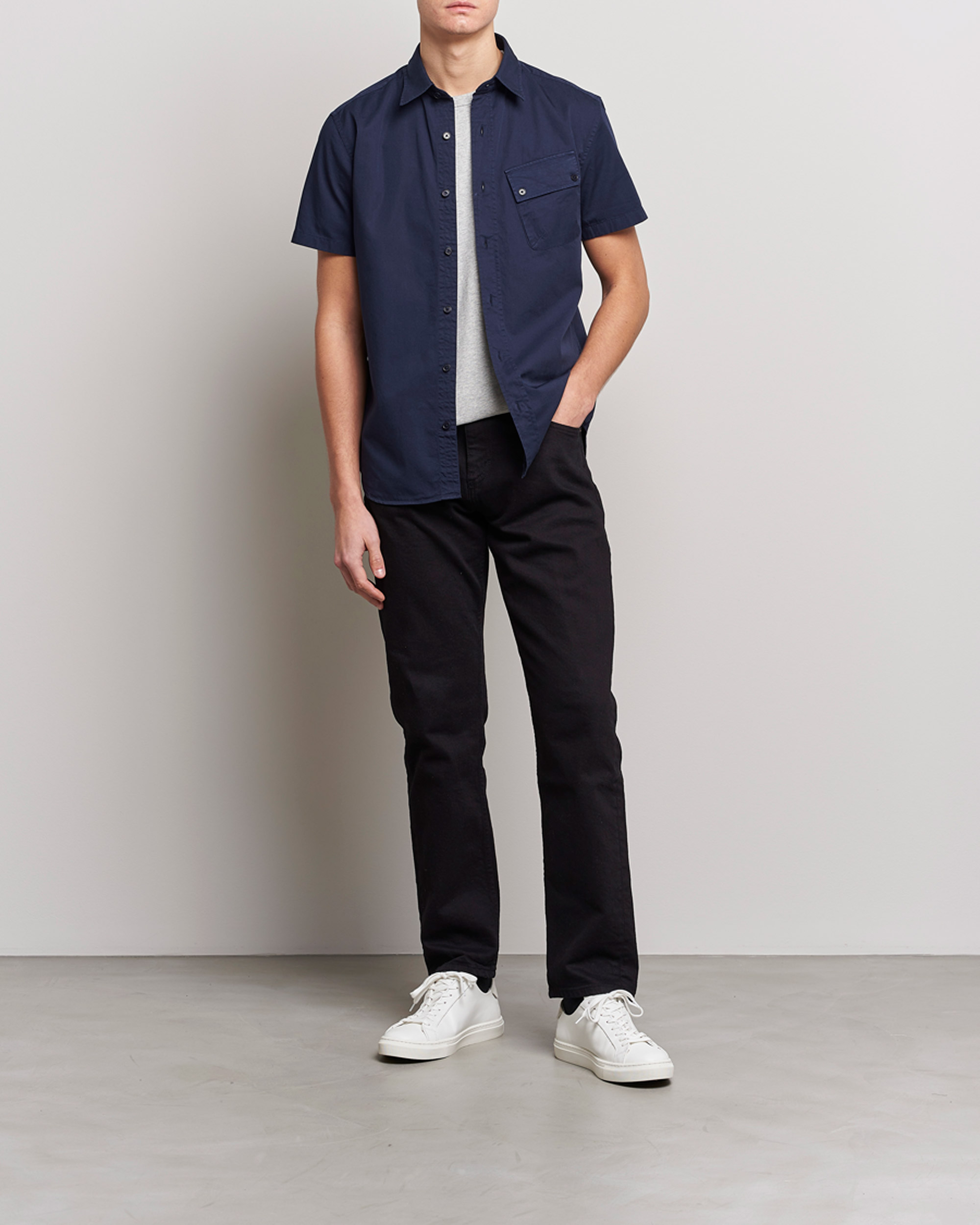 Men | Shirts | Belstaff | Short Sleeve Pitch Shirt Neep Navy