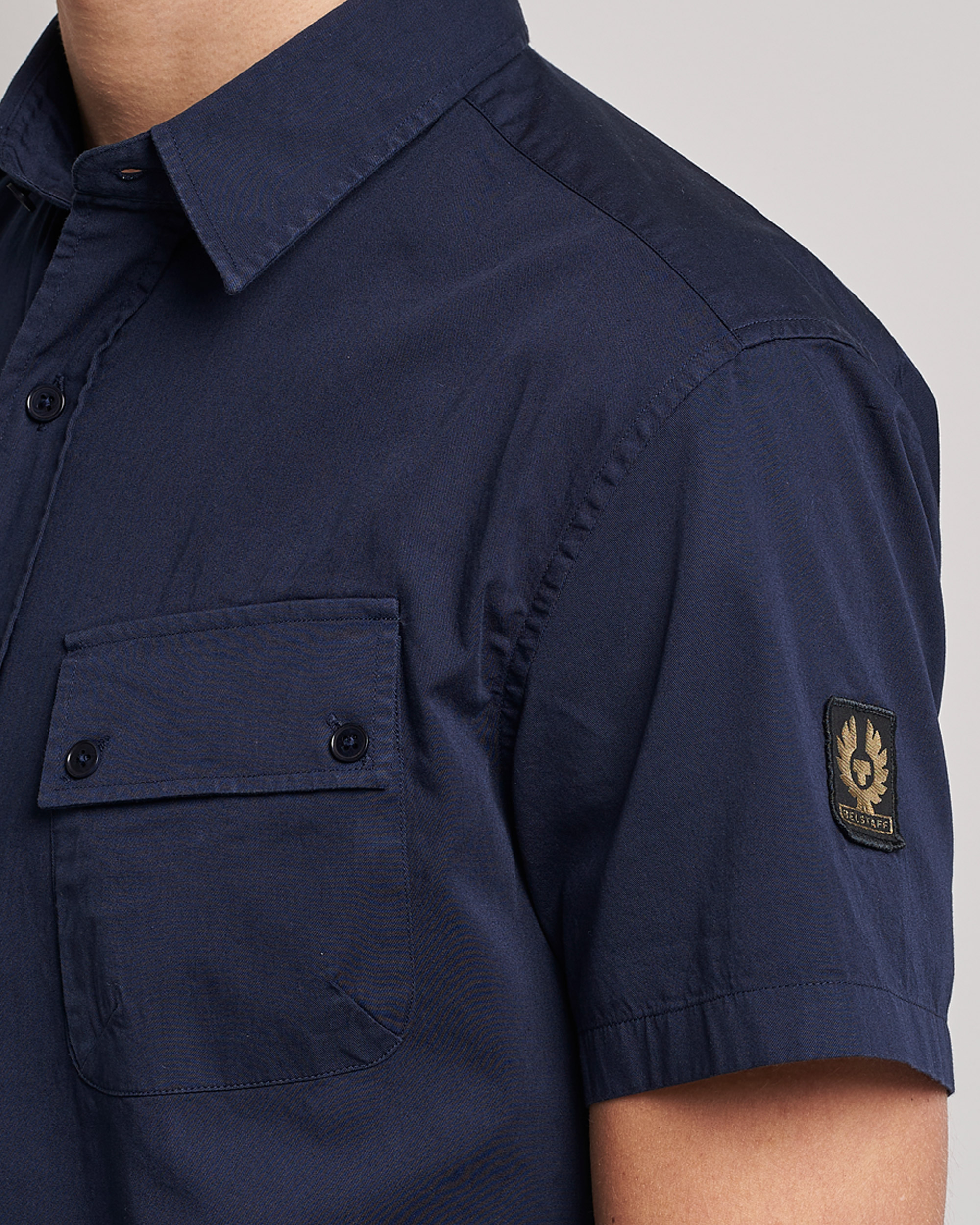 Men | Shirts | Belstaff | Short Sleeve Pitch Shirt Neep Navy