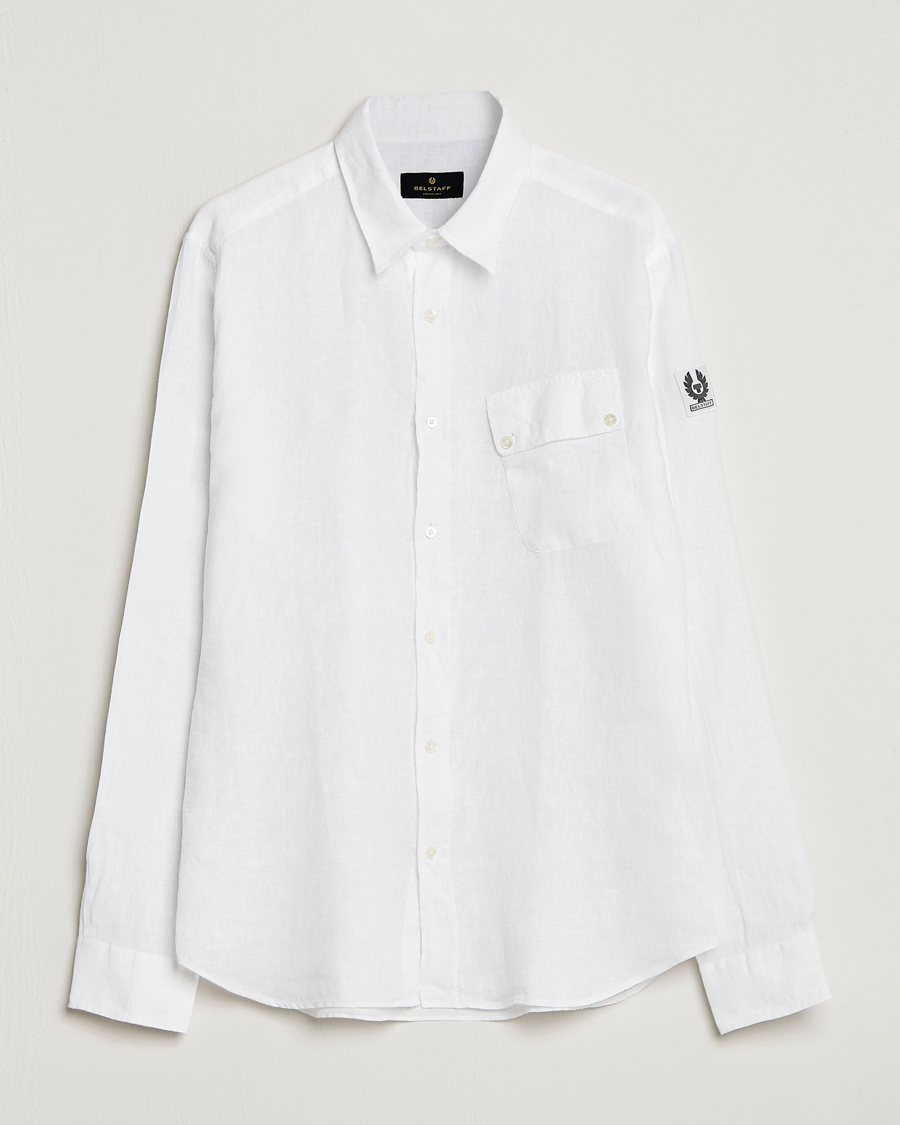 Men | Shirts | Belstaff | Pitch Linen Pocket Shirt White