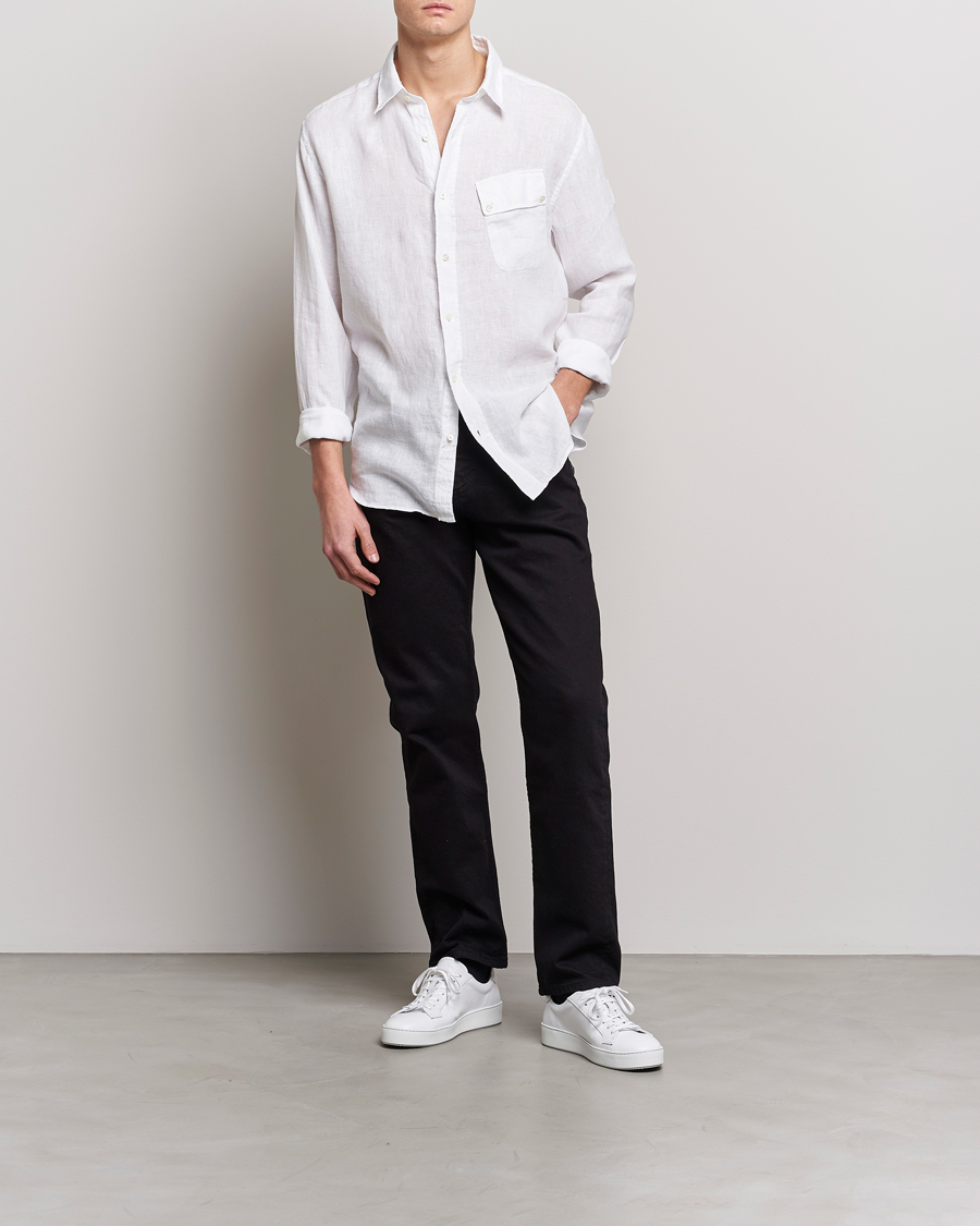 Men | Shirts | Belstaff | Pitch Linen Pocket Shirt White