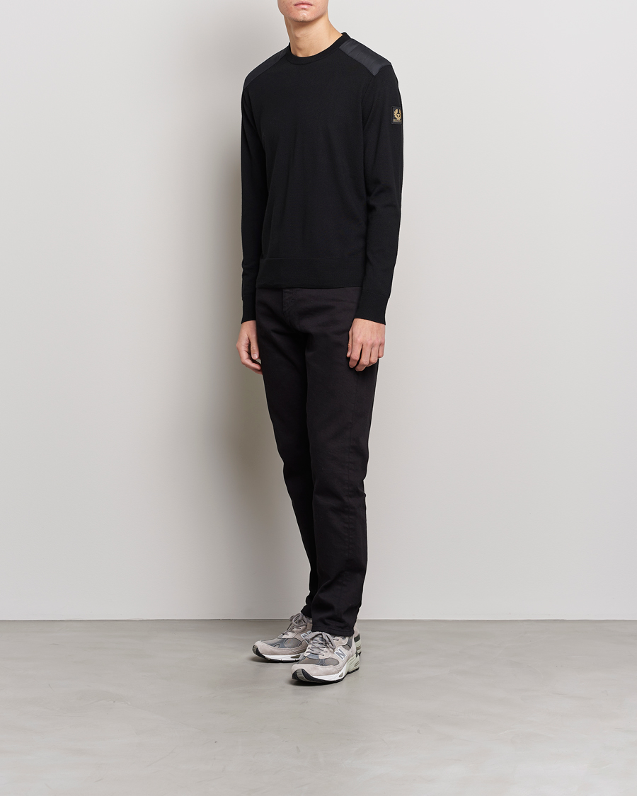 Men | Sweaters & Knitwear | Belstaff | Kerrigan Crew Neck Merino Sweatshirt Black