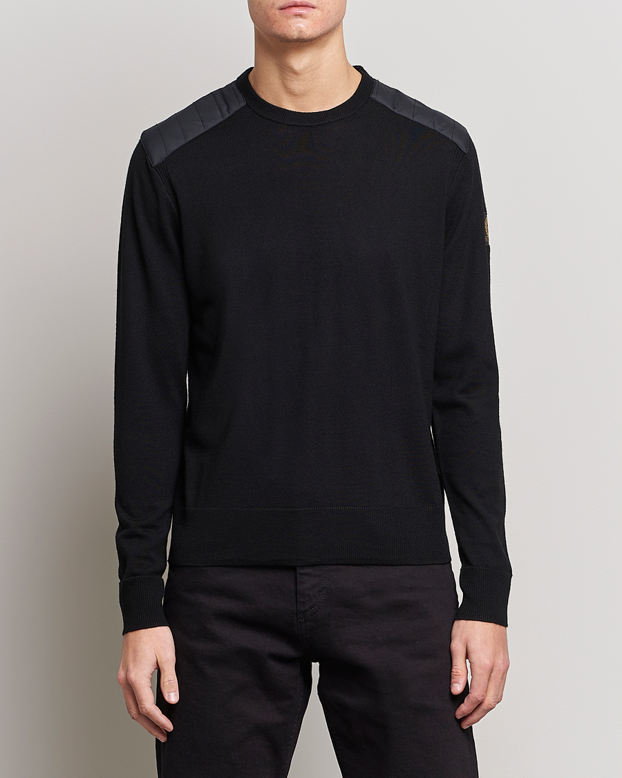 Men | Sweaters & Knitwear | Belstaff | Kerrigan Crew Neck Merino Sweatshirt Black
