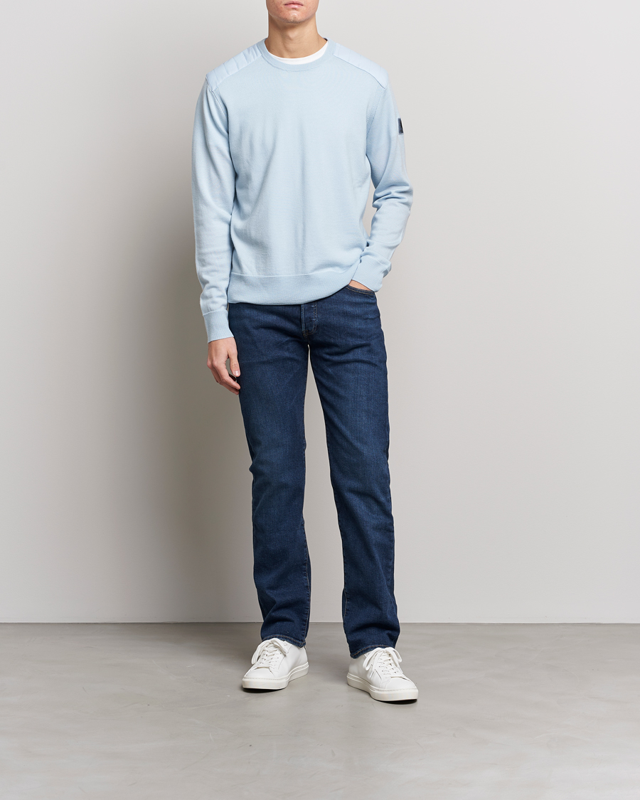 Men | Sweaters & Knitwear | Belstaff | Kerrigan Crew Neck Merino Sweatshirt Sky Blue