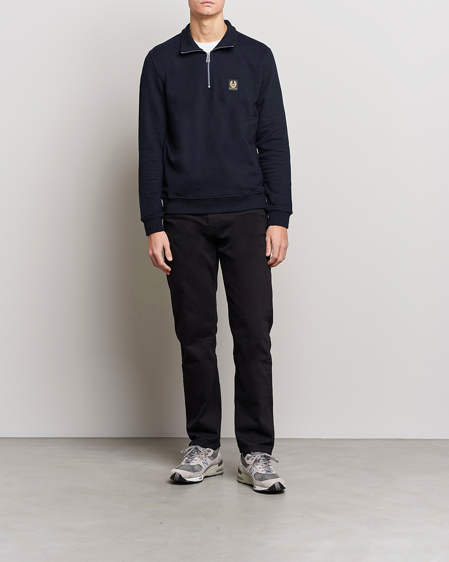 Men | Sweaters & Knitwear | Belstaff | Signature Half Zip Sweatshirt Dark Ink