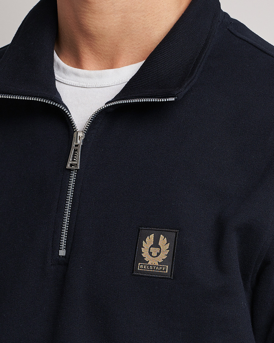 Men | Sweaters & Knitwear | Belstaff | Signature Half Zip Sweatshirt Dark Ink
