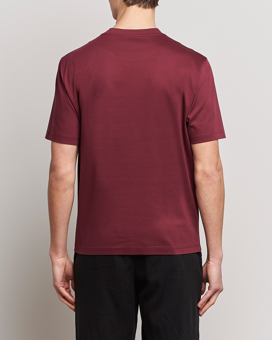 Men | T-Shirts | Lanvin | Embroidered Tonal Logo T-Shirt Burgundy