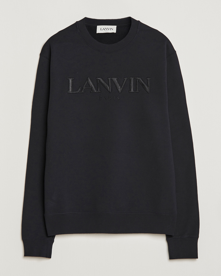 Men | Sweaters & Knitwear | Lanvin | Logo Embroidered Sweatshirt Black