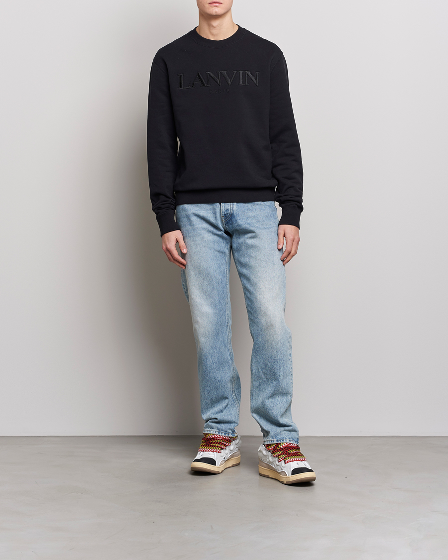 Men | Sweaters & Knitwear | Lanvin | Logo Embroidered Sweatshirt Black