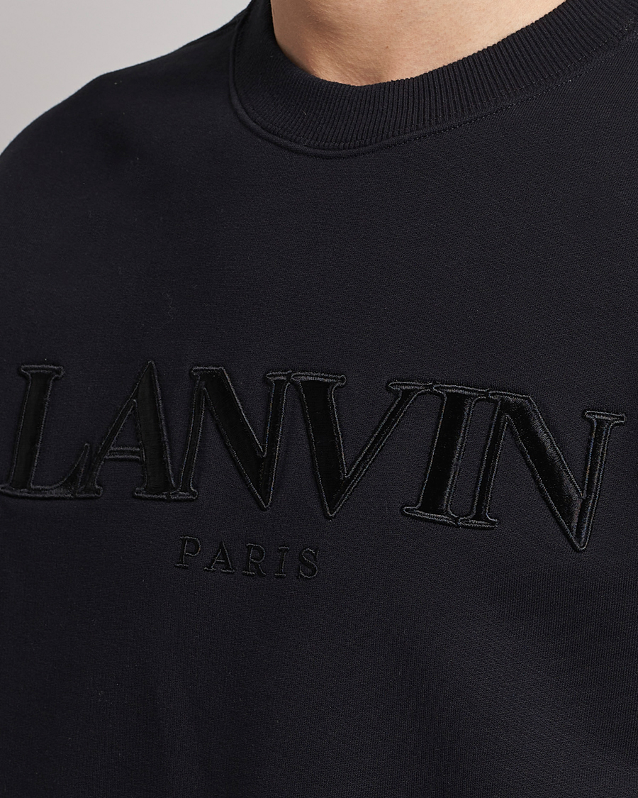 Men | Sweaters & Knitwear | Lanvin | Logo Embroidered Sweatshirt Black