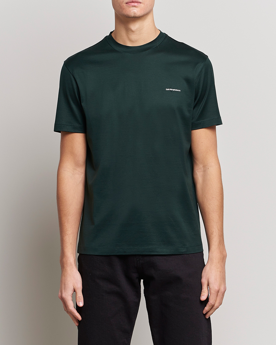 Men | T-Shirts | Emporio Armani | Tencel T-Shirt Green