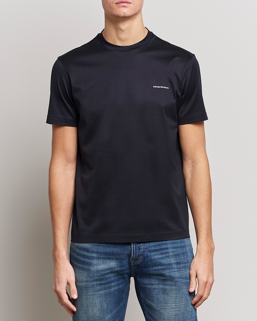 Men | T-Shirts | Emporio Armani | Tencel T-Shirt Navy