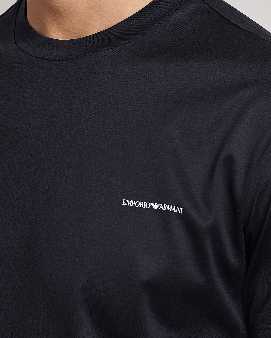 Men | T-Shirts | Emporio Armani | Tencel T-Shirt Navy