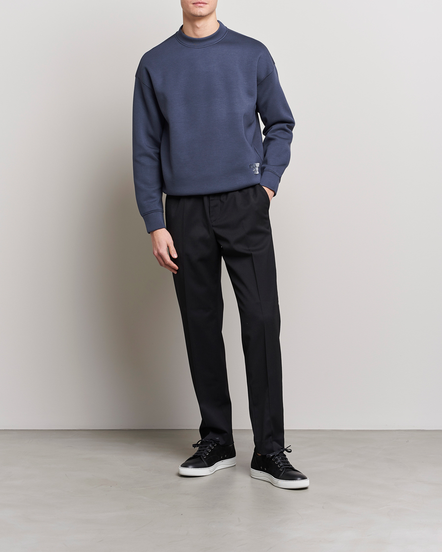 Men | Sweaters & Knitwear | Emporio Armani | Modal Sweat Crew Neck Blue Grey
