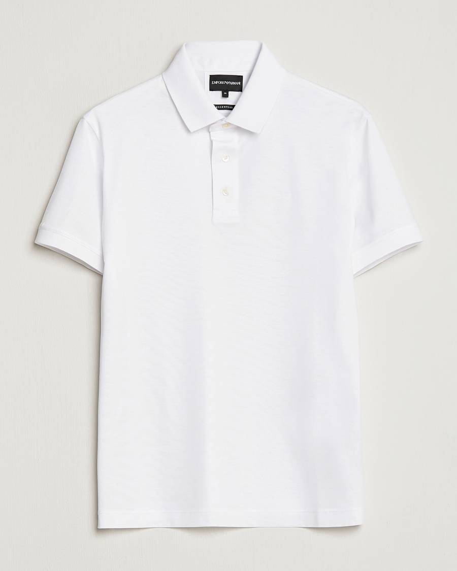 Men | Polo Shirts | Emporio Armani | Cotton Tencel Polo White