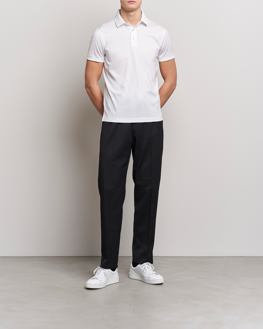 Men | Polo Shirts | Emporio Armani | Cotton Tencel Polo White