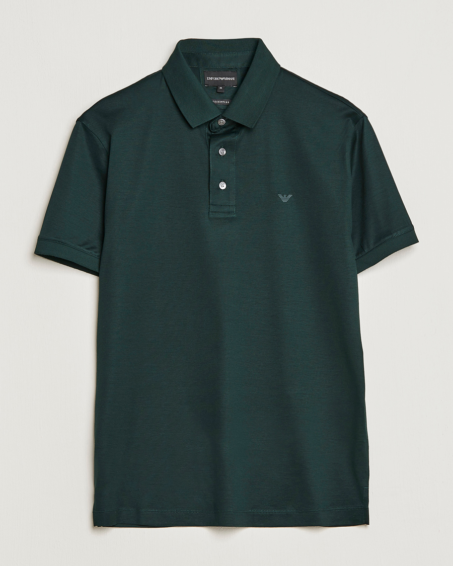 Men | Polo Shirts | Emporio Armani | Cotton Tencel Polo Green