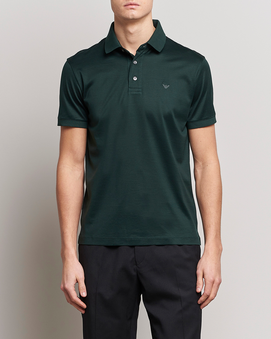 Men | Polo Shirts | Emporio Armani | Cotton Tencel Polo Green