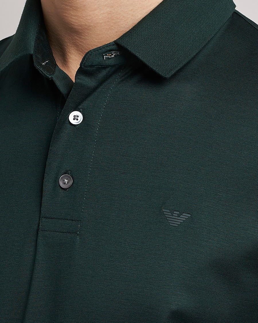 Men | Polo Shirts | Emporio Armani | Cotton Tencel Polo Green