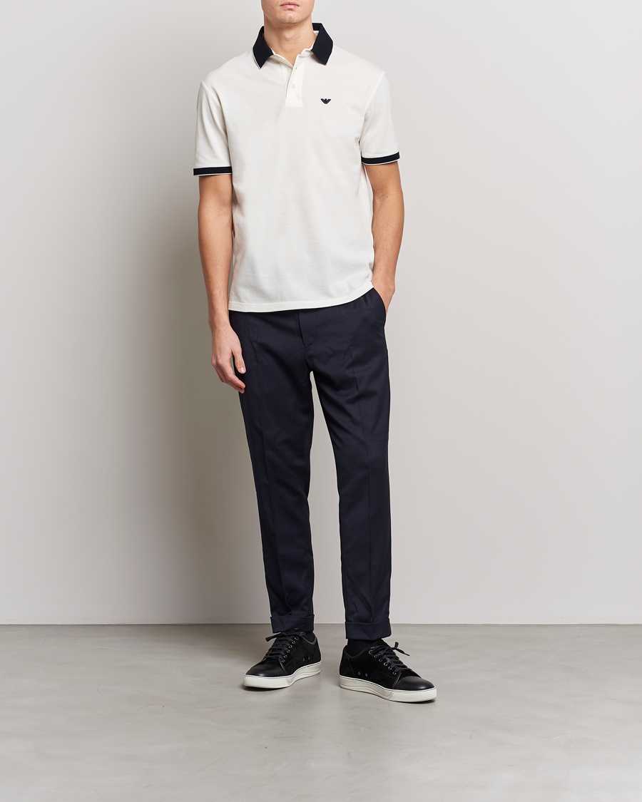 Men | Polo Shirts | Emporio Armani | Contrast Polo White