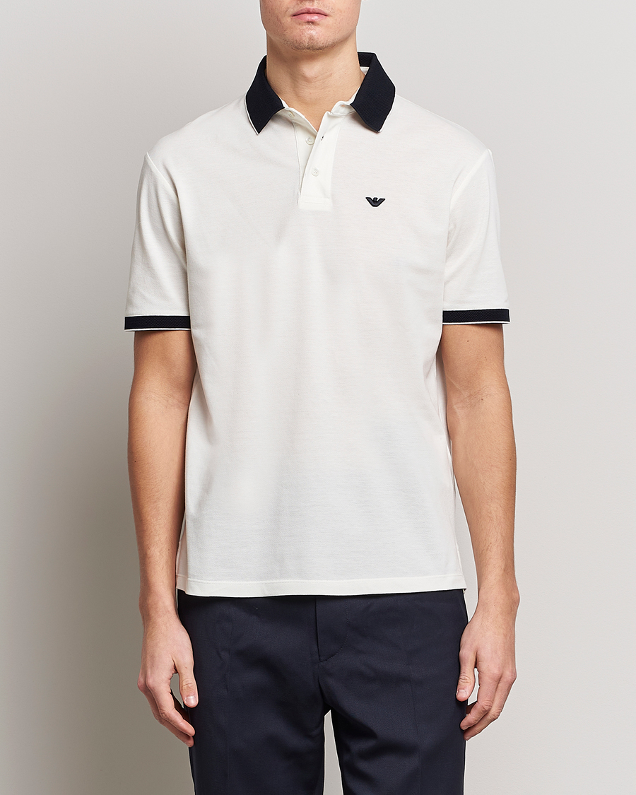 Men | Polo Shirts | Emporio Armani | Contrast Polo White
