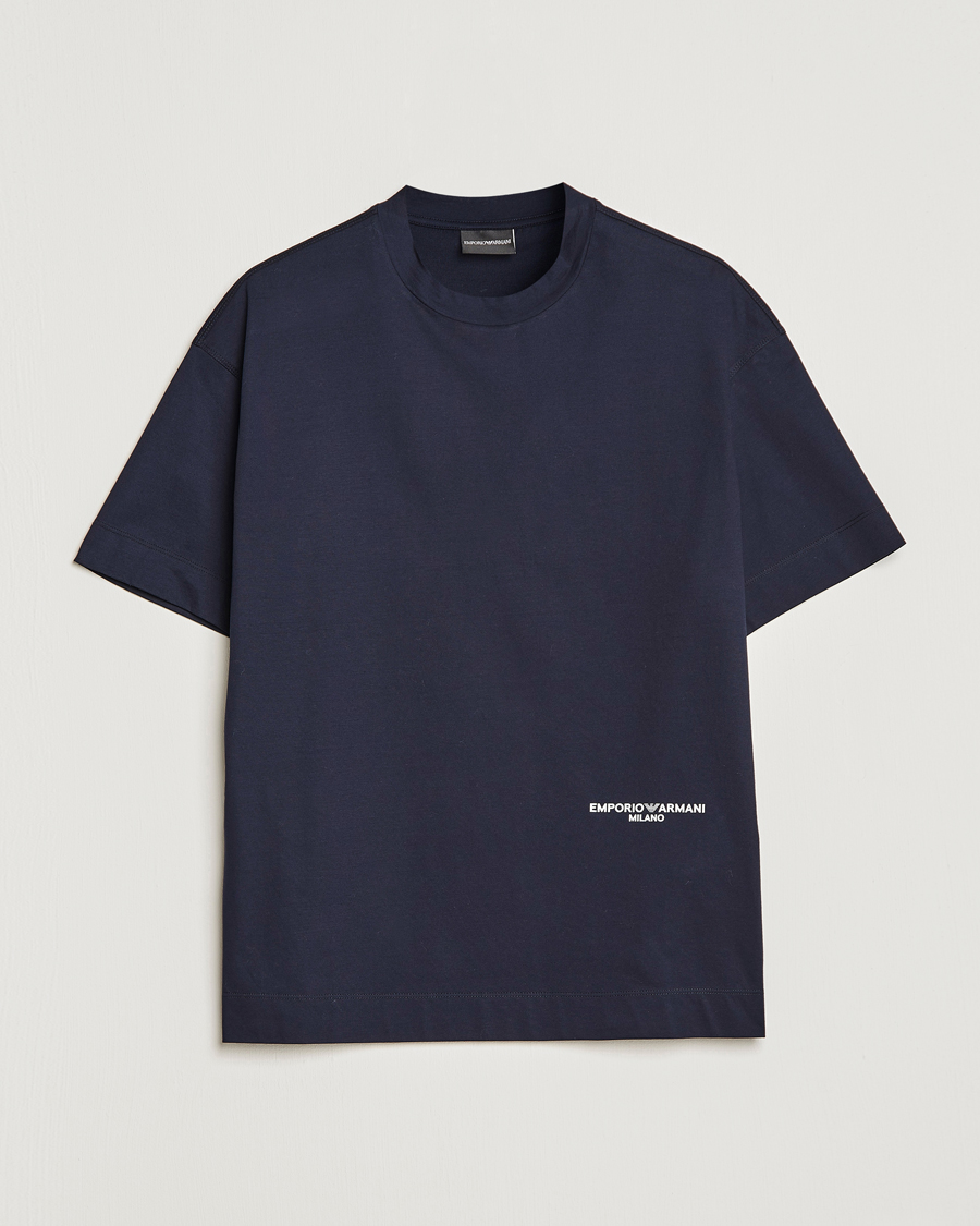 Emporio Armani Cotton T-Shirt Navy at CareOfCarl.com