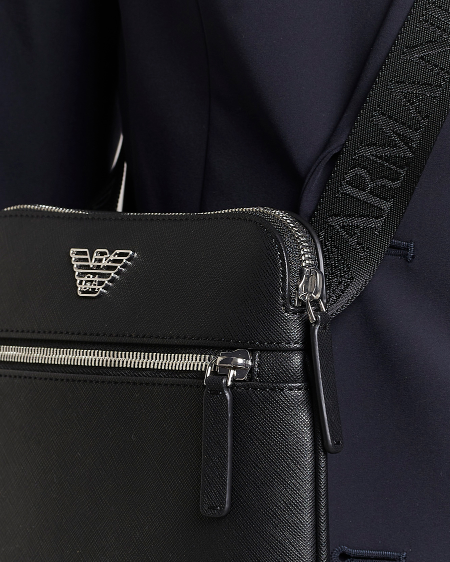 Men | Emporio Armani Leather Messeager Bag Black | Emporio Armani | Leather Messeager Bag Black