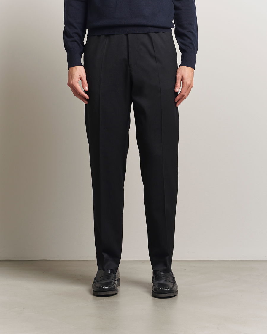 Men | Trousers | Filippa K | Theo Relaxed Wool Trousers Black