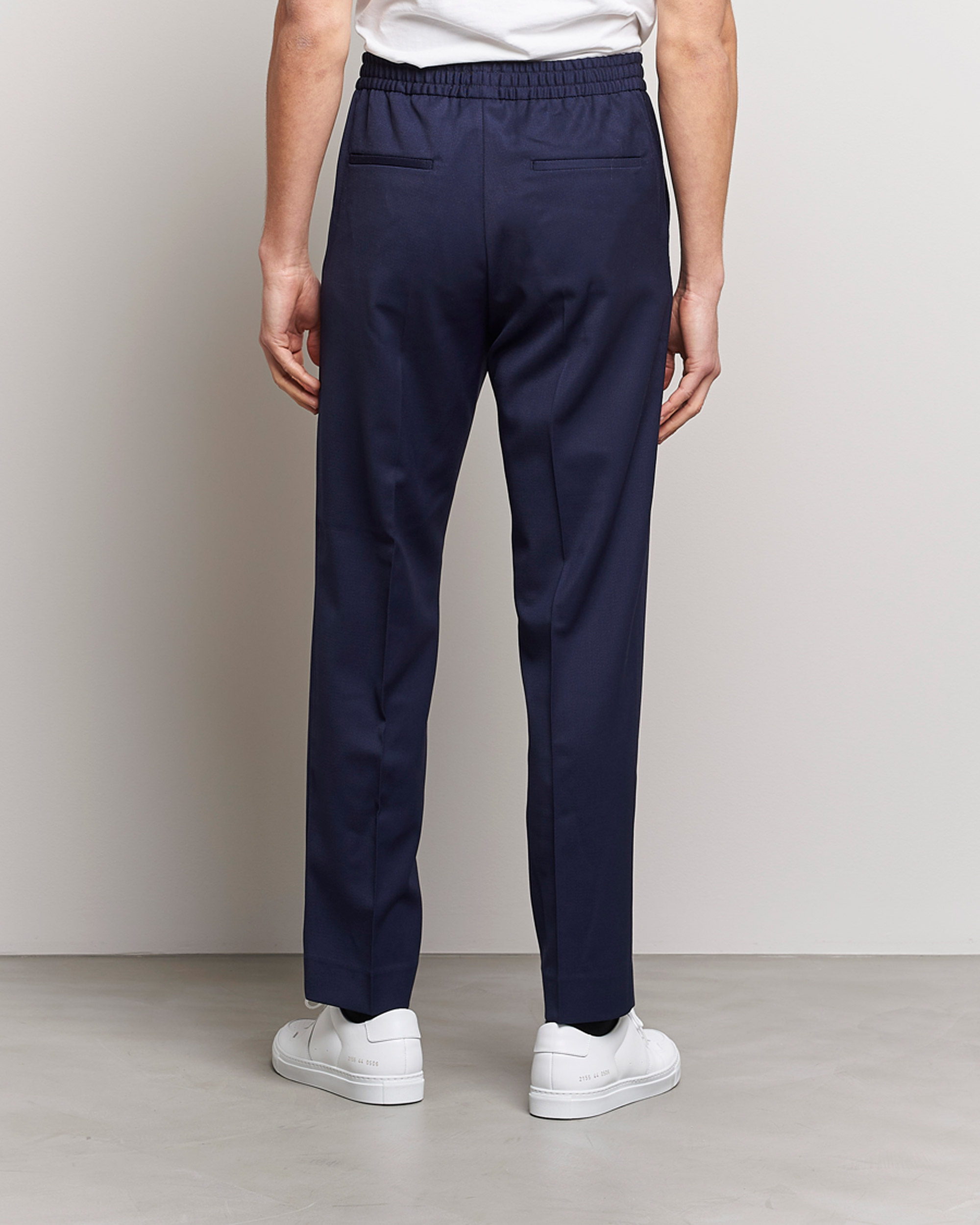 Men | Trousers | Filippa K | Relaxed Terry Wool Trousers French Navy