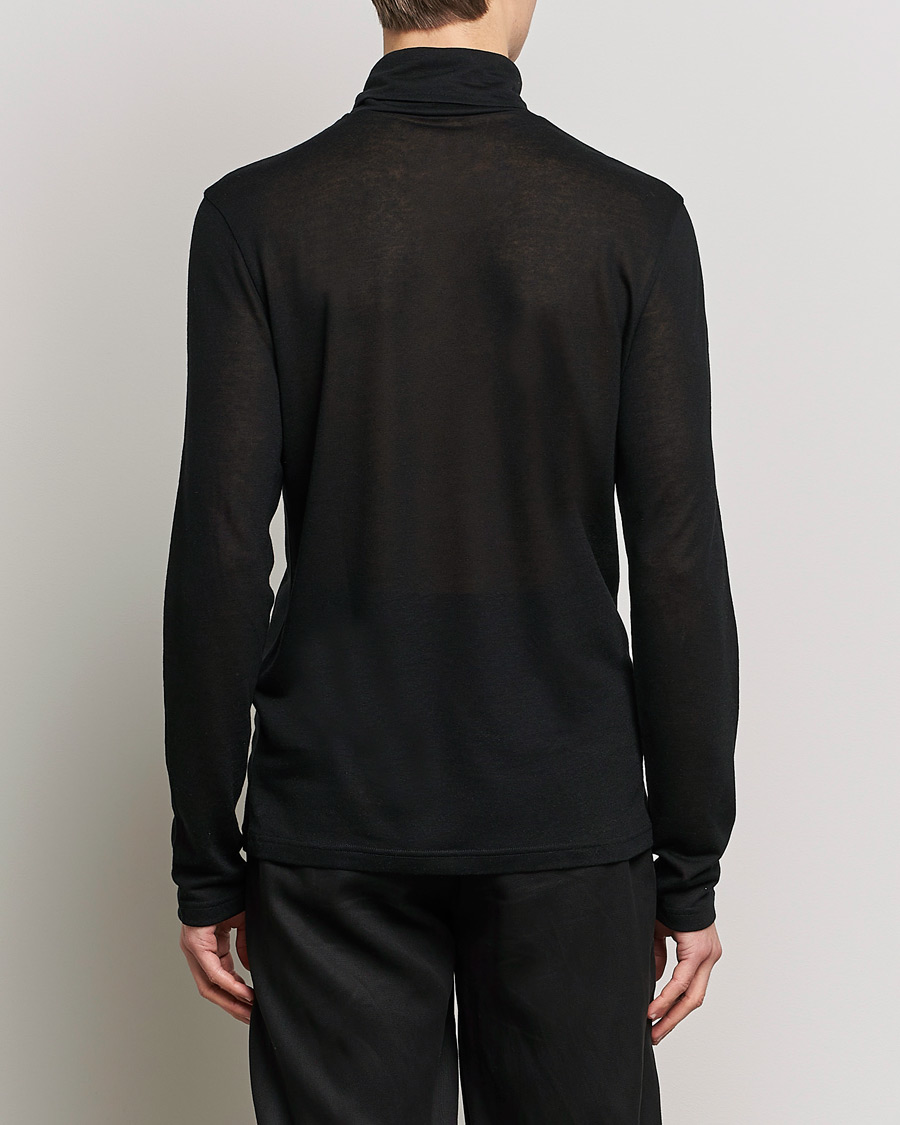 Men | Sweaters & Knitwear | Filippa K | Jersey Lyocell Turtleneck Black