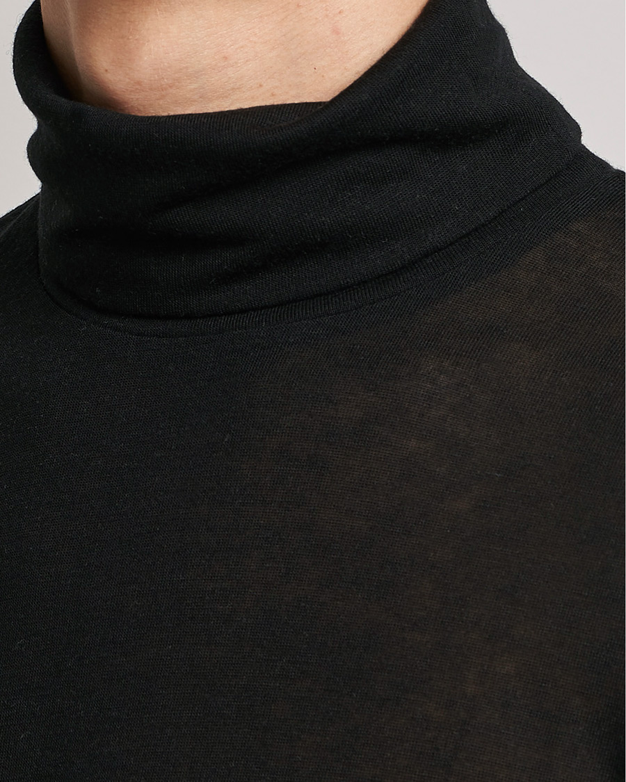 Men | Sweaters & Knitwear | Filippa K | Jersey Lyocell Turtleneck Black