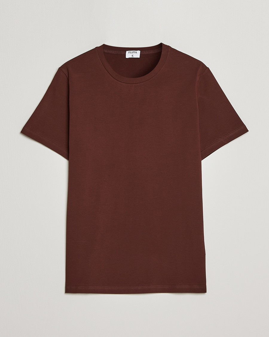 Men | T-Shirts | Filippa K | Stretch Cotton Tee Brown