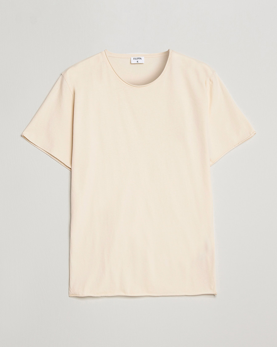 Men | T-Shirts | Filippa K | Roll Neck Tee Vanilla