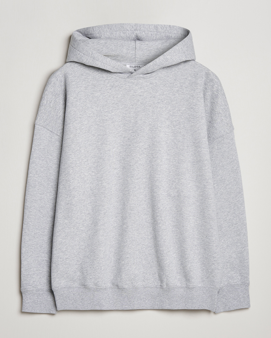 Men | Sweaters & Knitwear | Filippa K | Hoodie Grey Melange
