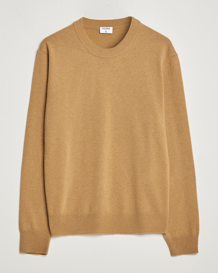 Men | Sweaters & Knitwear | Filippa K | Relaxed Wool Sweater Butterscotch