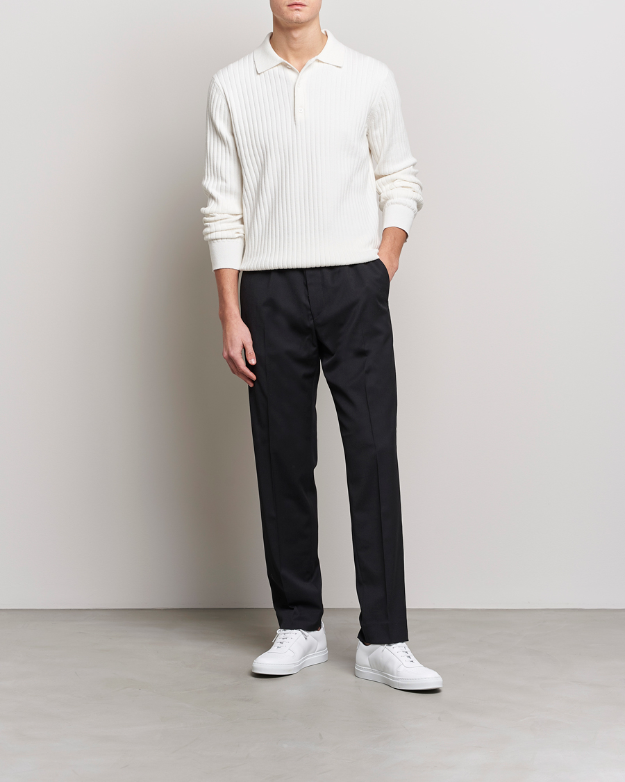 Men | Sweaters & Knitwear | Filippa K | Knitted Polo Shirt White