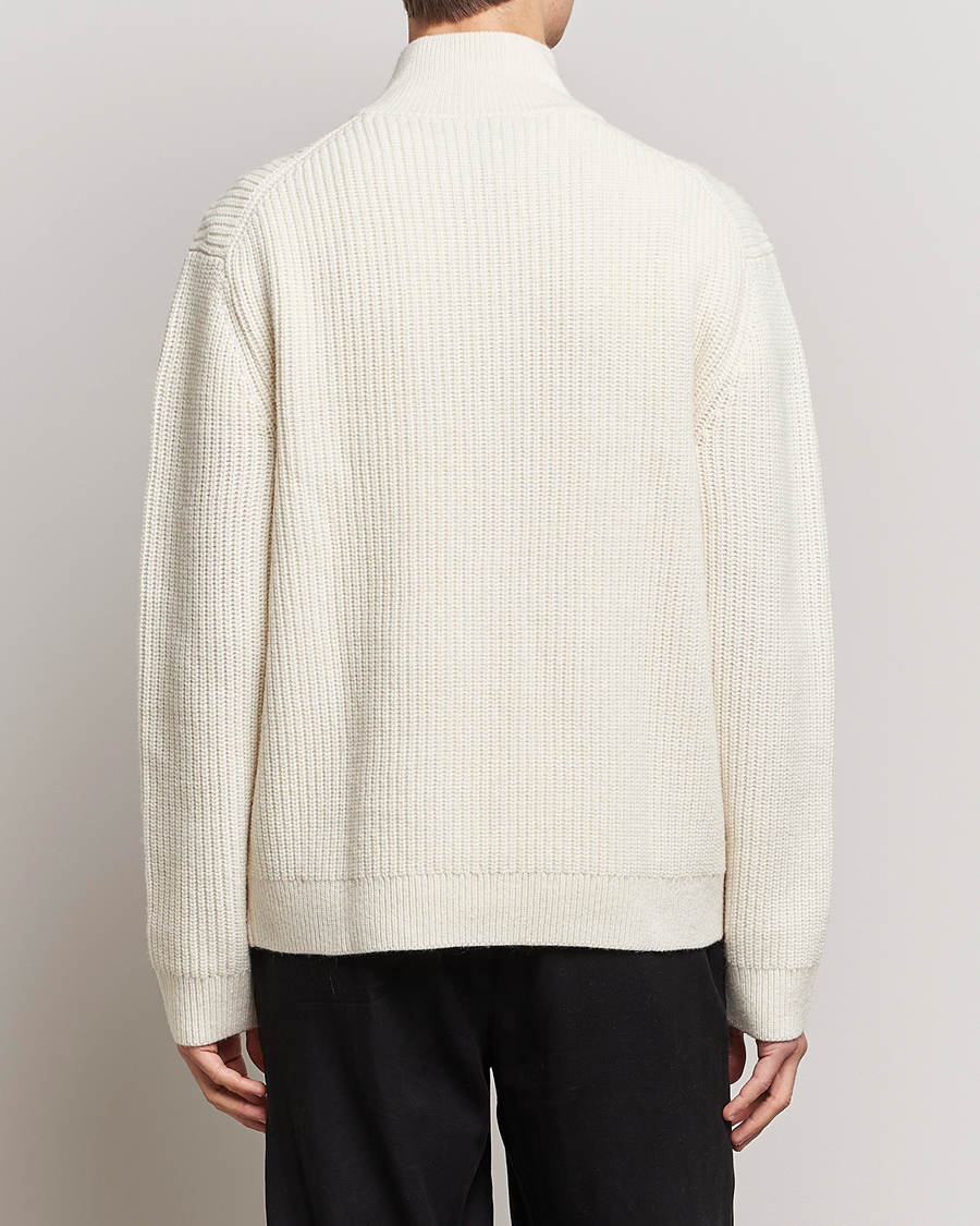 Men | Sweaters & Knitwear | Filippa K | Half Zip Sweater Off White