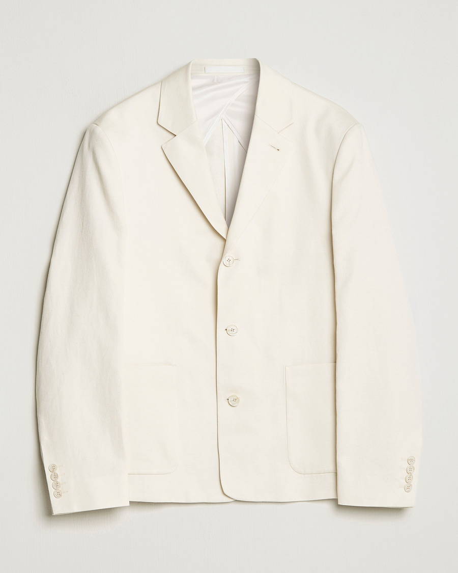 Men | Blazers | Filippa K | Cotton Linen Blazer Bone White