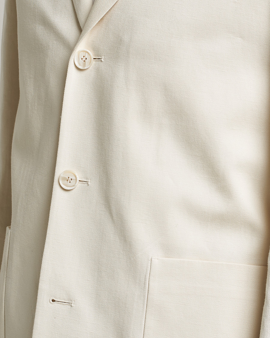 Men | Blazers | Filippa K | Cotton Linen Blazer Bone White