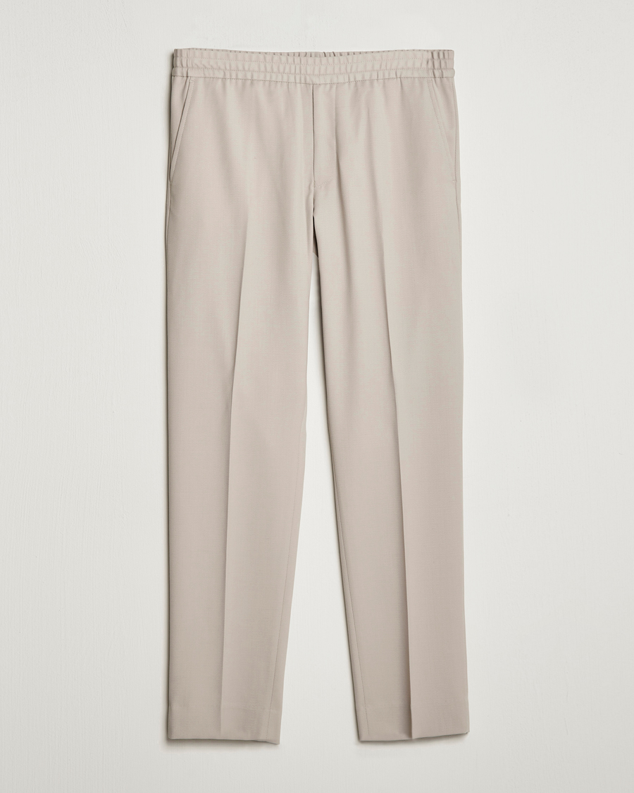 Men | Trousers | Filippa K | Relaxed Terry Wool Trousers Grey Beige