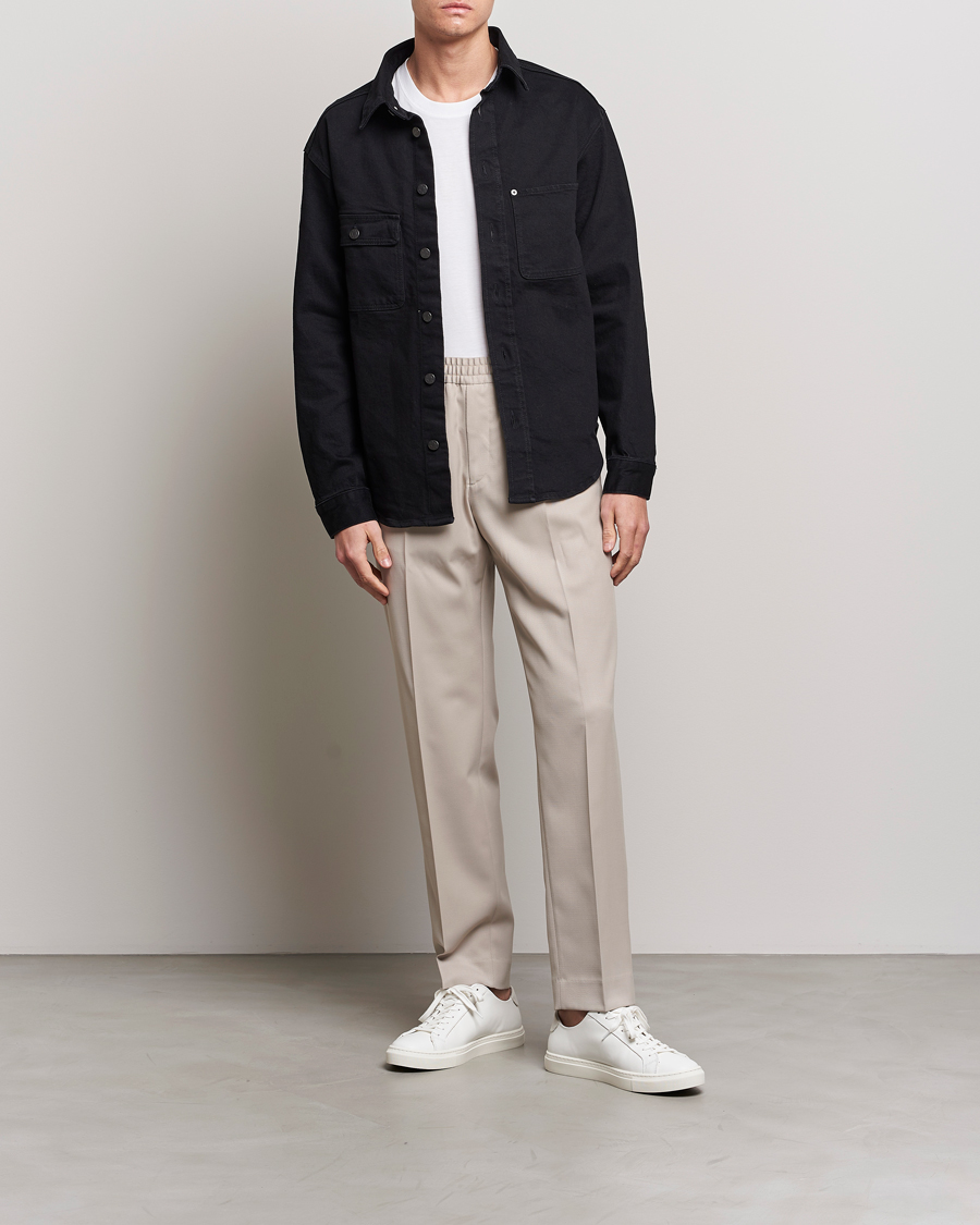 Men | Trousers | Filippa K | Relaxed Terry Wool Trousers Grey Beige