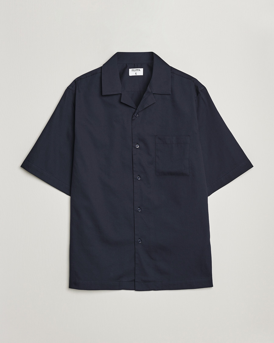 Men | Shirts | Filippa K | Lounge Short Sleeve Shirt Night Blue