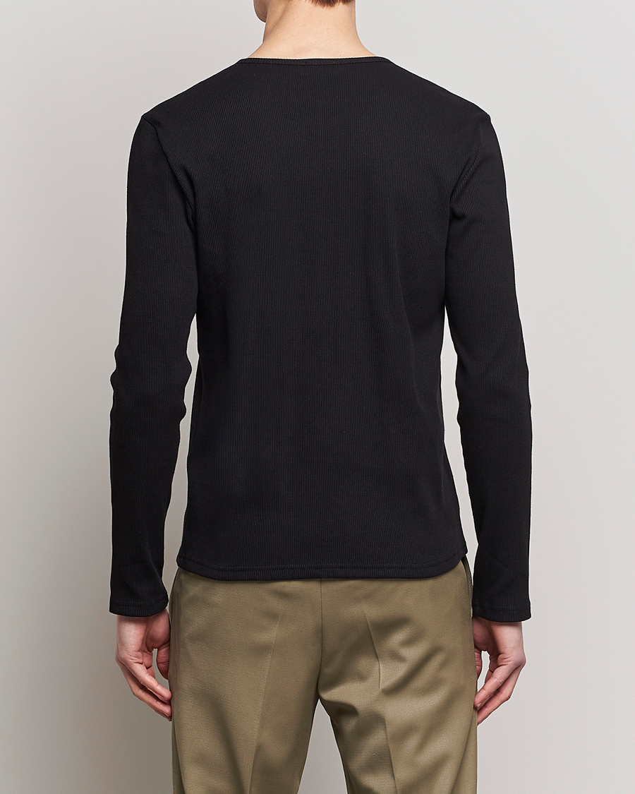 Men | Sweaters & Knitwear | Filippa K | Rib Henley Black