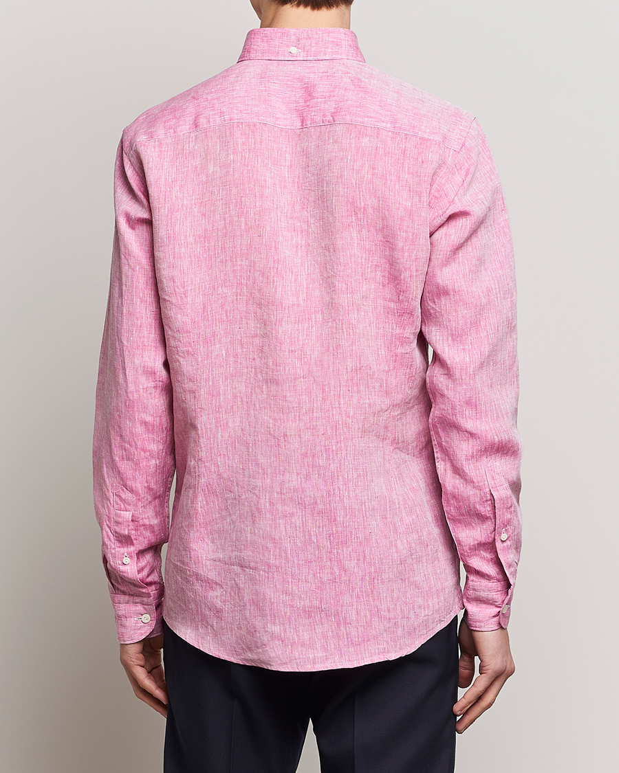 Men | Shirts | Eton | Slim Fit Linen Shirt Pink