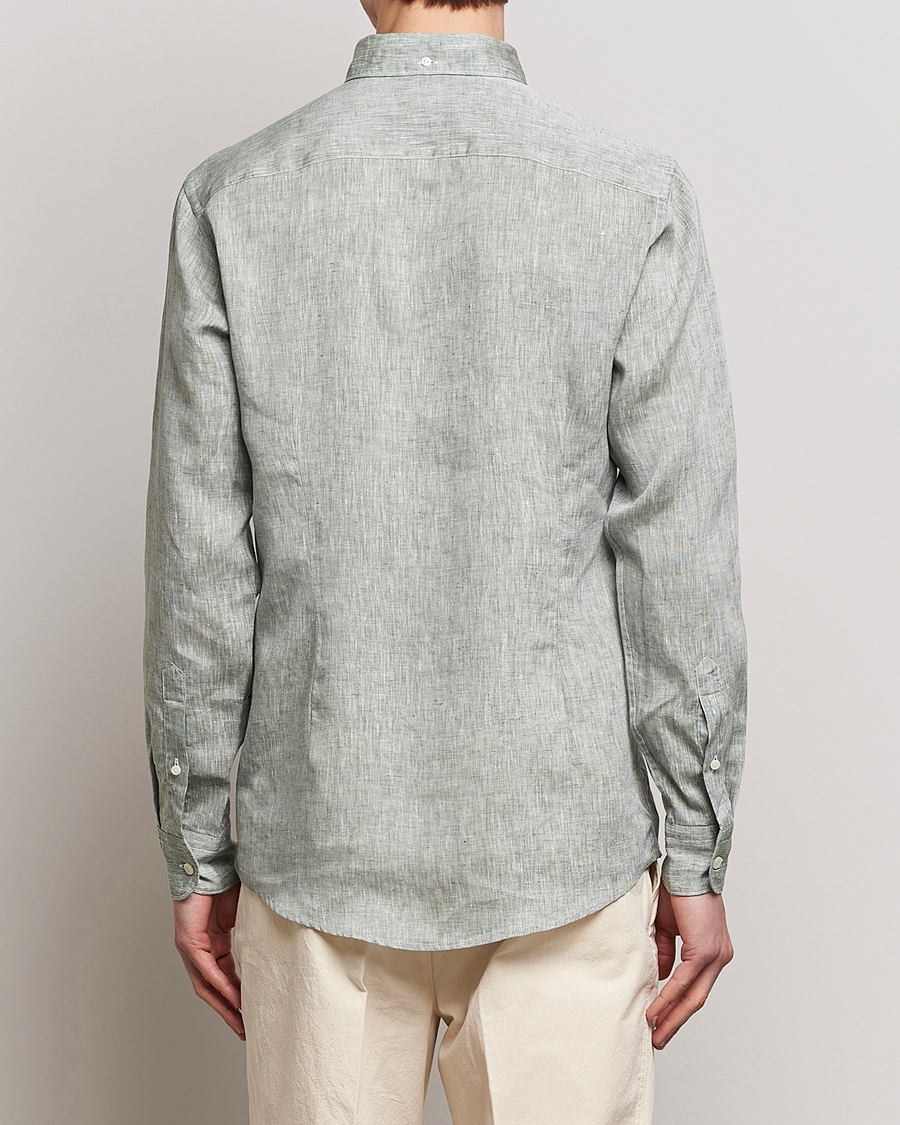 Men | Shirts | Eton | Slim Fit Linen Shirt Green