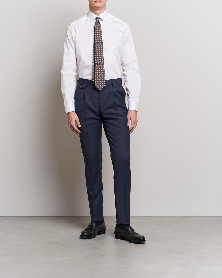 Men | Shirts | Eton | Fine Pique Shirt White