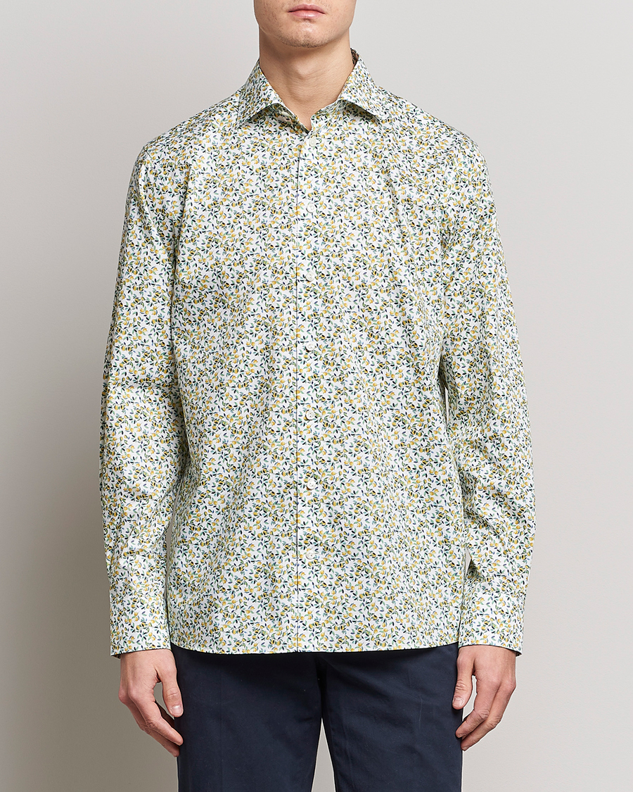 Men |  | Eton | Signature Twill Contemporary Fit Shirt Lemon Print