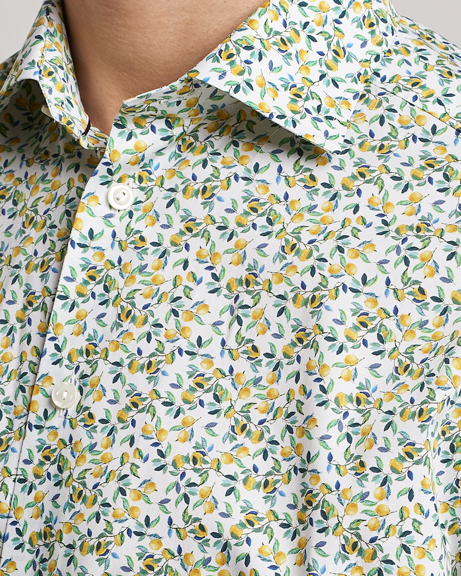 Men | Shirts | Eton | Signature Twill Contemporary Fit Shirt Lemon Print