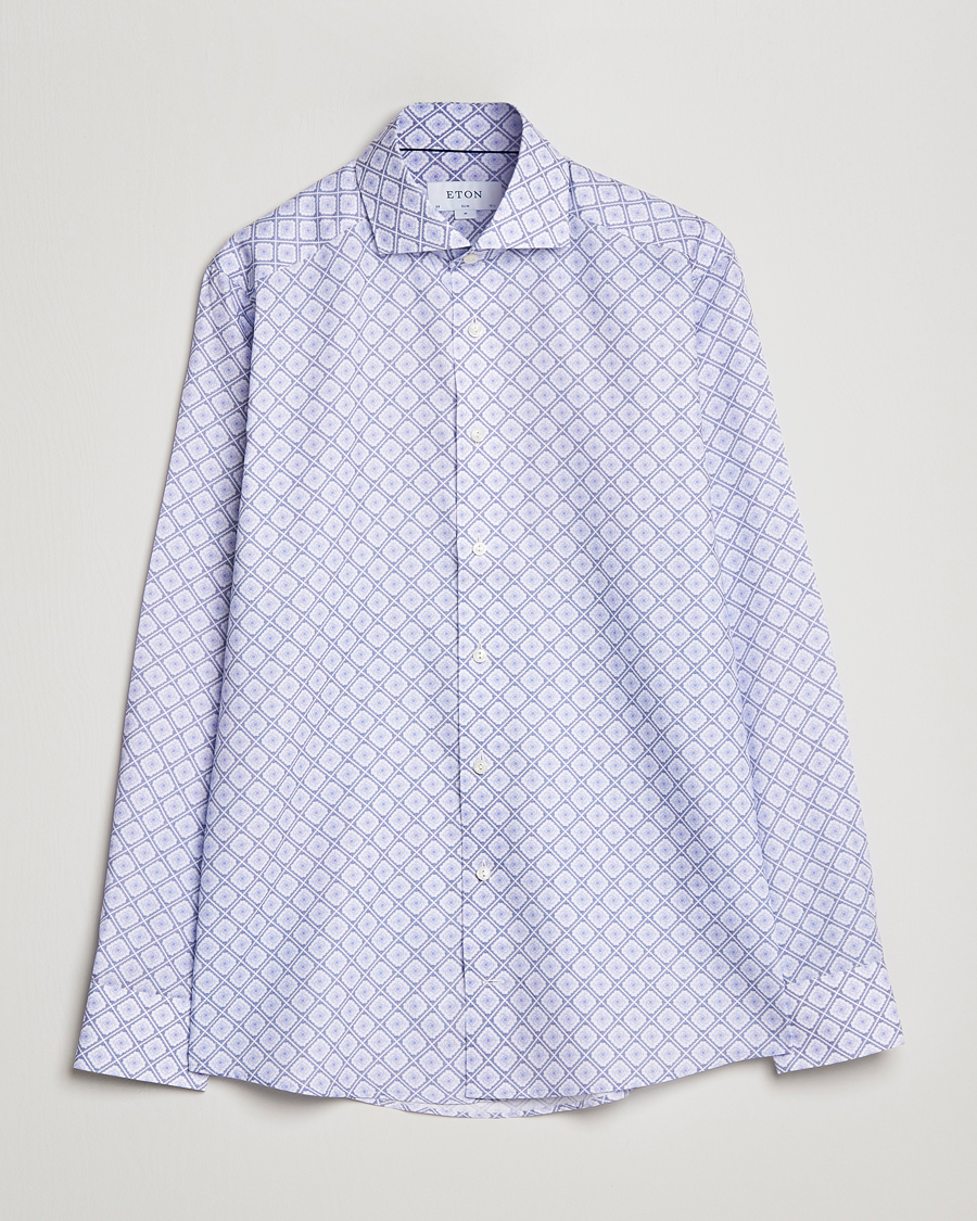 Men | Shirts | Eton | Medallon Twill Shirt Mid Blue
